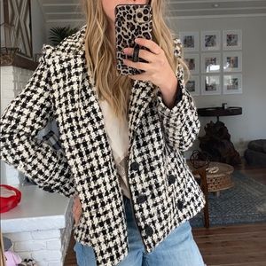 Short pea coat style zip hoodie